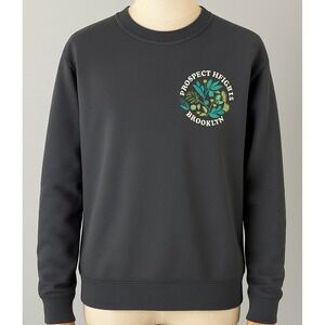 Prospect Heights Brooklyn Botanical Graphic Sweatshirt Crewneck Charcoal Gray LG